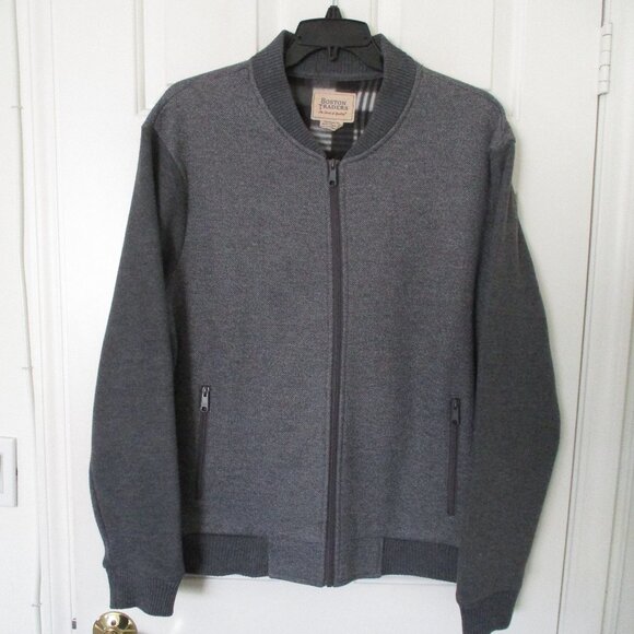 Boston Traders Mens L/S Gray Knit Flannel Lined Full Zip Sweater NWOT - Size XL - Picture 2 of 3